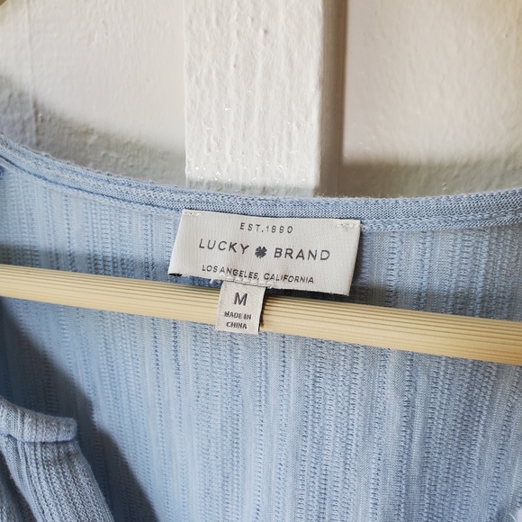 Lucky Brand Light Blue Peasant Blouse Boho - Picture 5 of 11